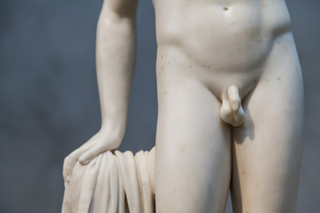 small greek statue with small phallus